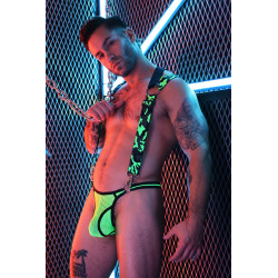 Breedwell Harnais Neo Camo Noir-Vert Neon
